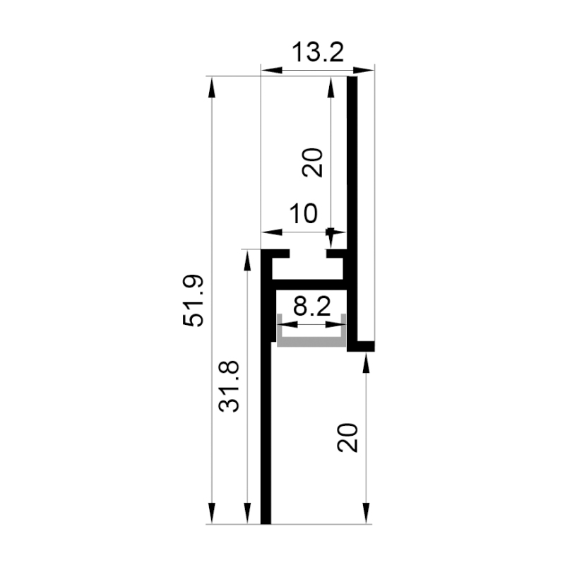 Drywall LED Aluminum Baseboard For 8mm Strip Light Drywall LED Aluminum Baseboard For 8mm Strip Light